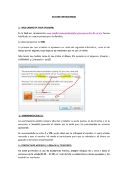 DOSSIER INFORMATIVO 1.- WEB EXCLUSIVA PARA FAMILIAS: En