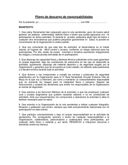 Pliego de descargo de responsabilidades