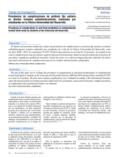 Prevalencia de complicaciones de pr&oacute;tesis fija unitaria en dientes