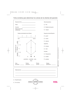 Ficha crom&aacute;tica para determinar los colores de los dientes del