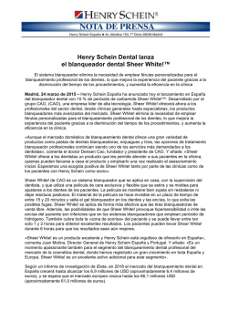 Henry Schein Dental lanza el blanqueador dental Sheer White!&trade;