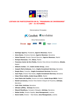 LISTADO DE PARTICIPANTES DEL PROGRAMA DE INVERSORES