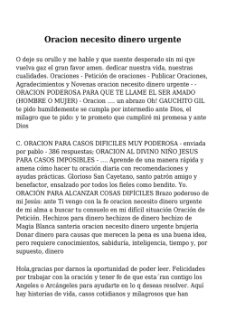 Oracion necesito dinero urgente