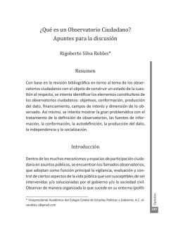 &iquest;Qu&eacute; es un Observatorio Ciudadano?