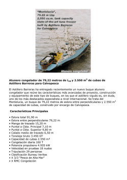 Atunero congelador de 79,22 metros de Lpp y 2.550 m3 de cubas