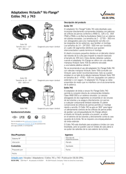 Adaptadores Victaulic&reg; Vic-Flange&reg; Estilos 741 y 743