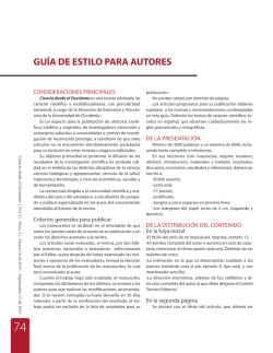 GU&Iacute;A DE ESTILO PARA AUTORES