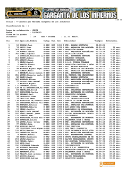 Titulo : V Carrera por Monta&ntilde;a Garganta de los Infiernos