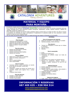material y equipo para monta&ntilde;a informaci&oacute;n y reservas 687 409 635