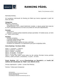RANKING P&Aacute;DEL - Colegio Internacional Aravaca