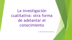 La investigaci&oacute;n cualitativa: otra forma de adelantar el conocimiento