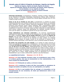 Estudio sobre El VELO, El Esp&iacute;ritu de Estupor, Esp&iacute;ritu de Enga&ntilde;o