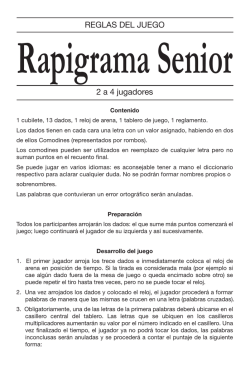 Reglas de juego &ndash; Rapigrama Senior