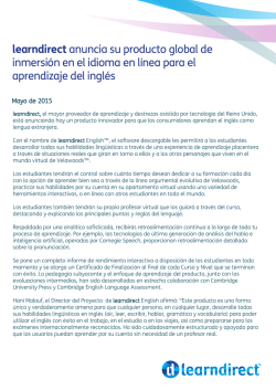 learndirect anuncia su producto global de inmersi&oacute;n en el idioma en