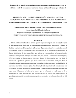 Propuesta de un plan de intervenci&oacute;n desde una postura