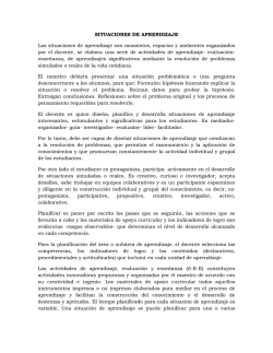 SITUACIONES DE APRENDIZAJE Las situaciones de