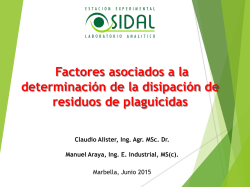 Factores asociados a la determinaci&oacute;n de la disipaci&oacute;n de residuos
