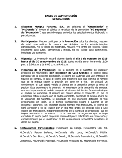 BASES DE LA PROMOCI&Oacute;N 60 SEGUNDOS 1. Sistemas McOpCo
