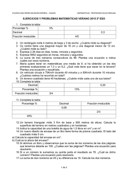 EJERCICIOS Y PROBLEMAS MATEM&Aacute;TICAS VERANO