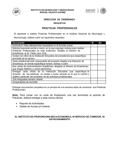 PRACTICAS PROFESIONALES Nota: Para contar con su carta de