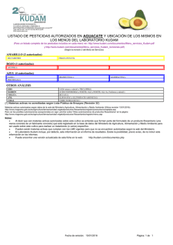 listado de pesticidas autorizados en aguacate y ubicaci&oacute;n