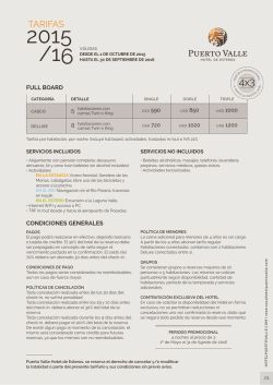 TARIFAS - Puerto Valle