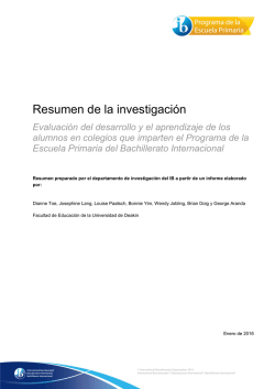 Resumen de la investigaci&oacute;n - International Baccalaureate