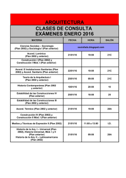 ARQUITECTURA CLASES DE CONSULTA EX&Aacute;MENES ENERO 2016