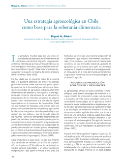 Una estrategia agroecol&oacute;gica en Chile como base para la