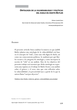 Ontolog&iacute;a de la vulnerabilidad y pol&iacute;ticas del duelo en