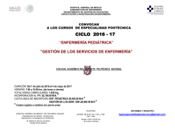 Convocator&iacute;a 2016 - 17 - Hospital General de M&eacute;xico