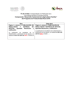 Componente &ldquo;Desarrollo Comercial de la Agricultura