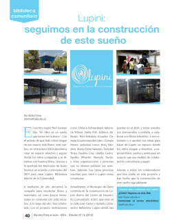 Lupini: seguimos en la construcci&oacute;n de este sue&ntilde;o