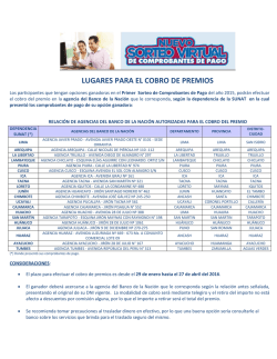 LUGARES PARA EL COBRO DE PREMIOS