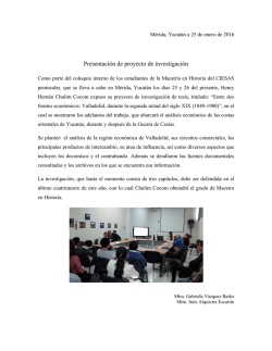 Presentaci&oacute;n de proyecto de investigaci&oacute;n