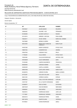 Lista provisional de admitidos