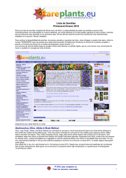 Lista de Semillas Primavera/Verano 2016