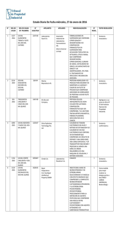 ED 27-01-2016 - Tribunal de Propiedad Industrial