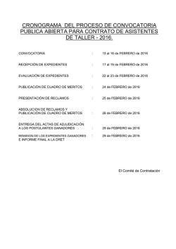 Convocatoria Asistente de Taller - instituto de educacion superior