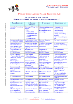 FALSE COGNATES / FALSE FRIENDS-1/3