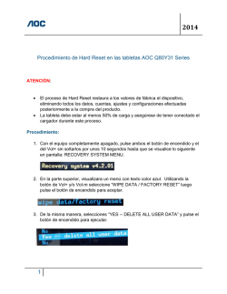 Procedimiento de Hard Reset en las tabletas AOC Q80Y31 Series