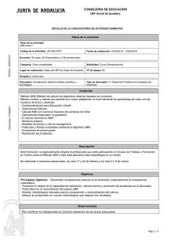 CONSEJER&Iacute;A DE EDUCACI&Oacute;N - CEP de Alcal&aacute; de Guadaira