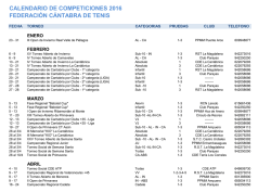 Calendario - Federaci&oacute;n C&aacute;ntabra de Tenis