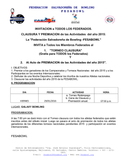 FEDERACION SALVADORE&Ntilde;A DE BOLICHE