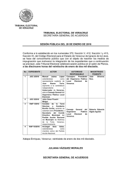TRIBUNAL ELECTORAL DE VERACRUZ SECRETAR&Iacute;A GENERAL