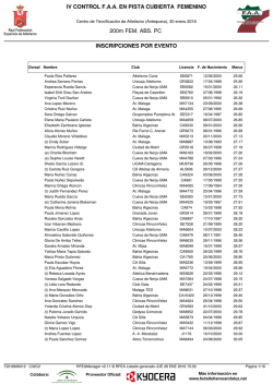 IV CONTROL F.A.A. EN PISTA CUBIERTA FEMENINO 200m FEM