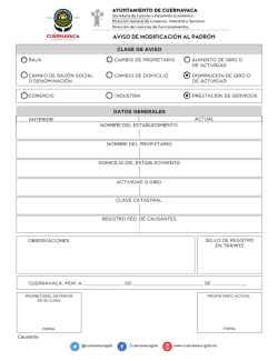 Formato Clase de Aviso - Ayuntamiento de Cuernavaca