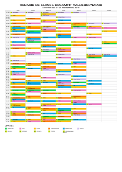 Horario de clases en Gimnasio en Valdebernardo