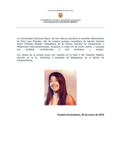 nota de prensa - Universidad Nacional Mayor de San Marcos