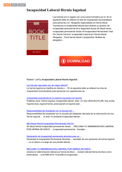Incapacidad Laboral Hernia Inguinal